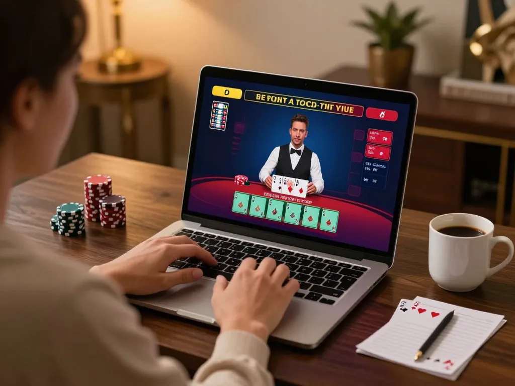 Experience the thrill of live blackjack with 98win vin in a stylish online gaming setup.