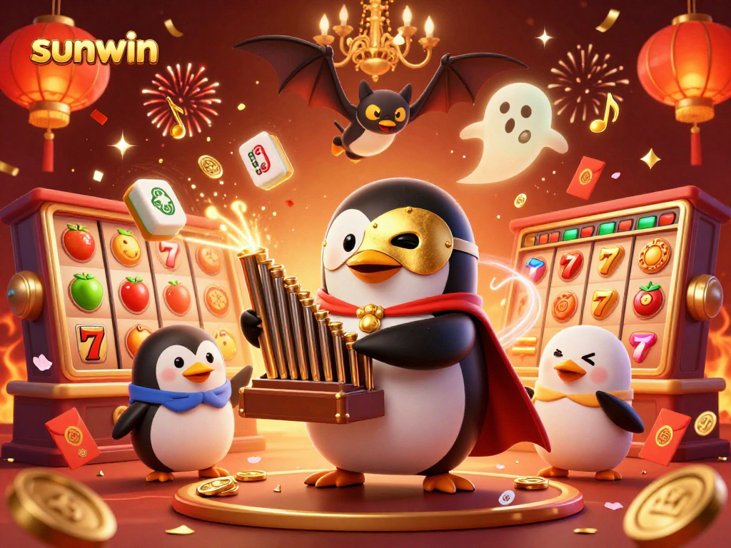 Experience the magic of sunwin with a vibrant 3D illustration showcasing thrilling slot games