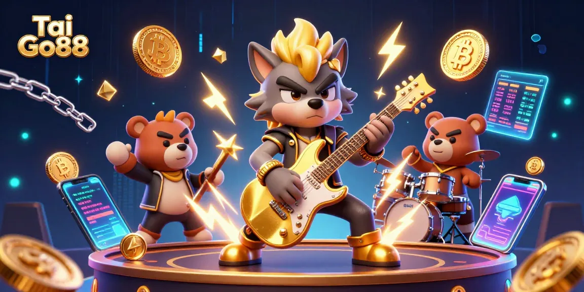 Engage in exciting gaming with Tai Go88, featuring vibrant characters performing on a casino stage.