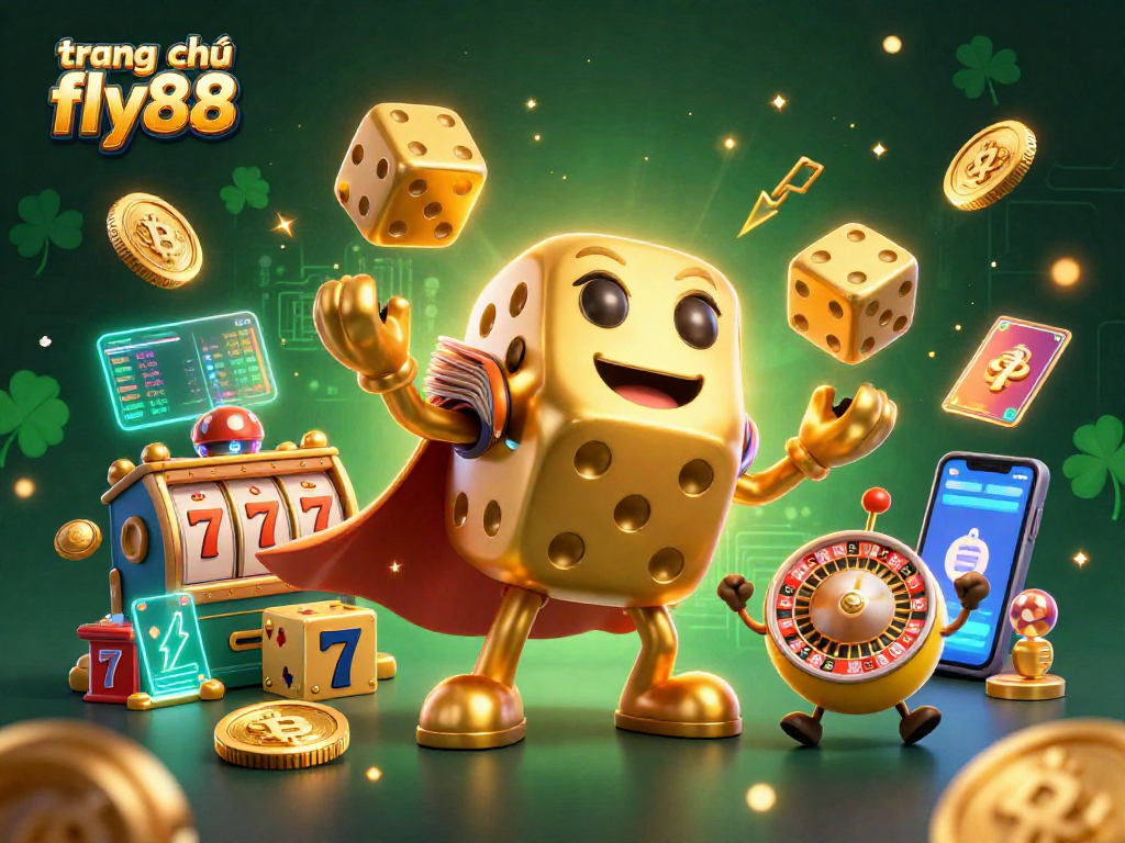 Engage with the vivid scene depicting trang chủ fly88 with dynamic characters and exciting gambling elements.