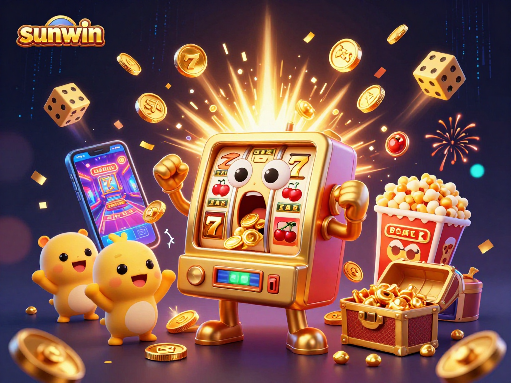 Win big with sunwin at the casino, where golden slot machines explode with coins and excitement!