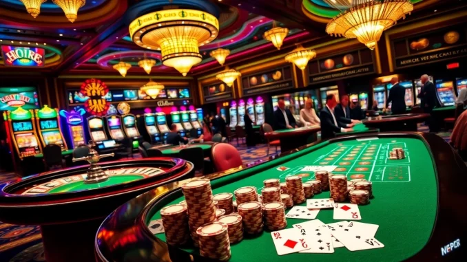 Experience the thrill of gaming at https://c168seo.com/ featuring vibrant casino tables and spinning roulette wheels.