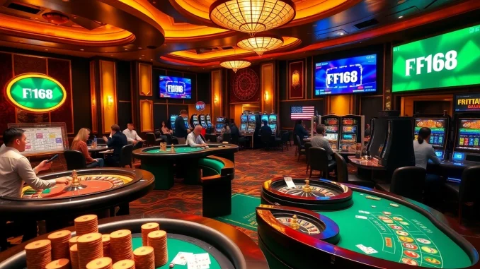 Engage in thrilling gaming experiences at https://f1682.email/ featuring poker tables and vibrant slot machines.