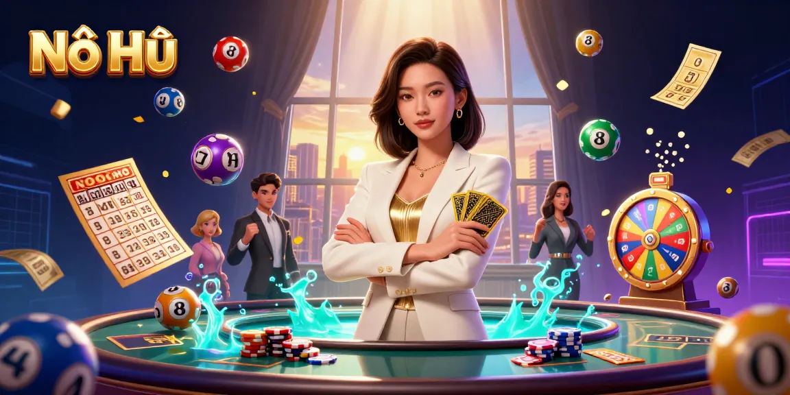 Experience thrilling Nổ Hũ action with colorful slots and dynamic gaming elements in an engaging scene.