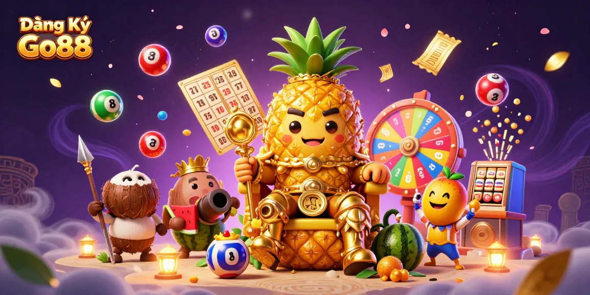 Engage with Đăng Ký Go88 and experience vibrant casino elements in a colorful 3D setting.