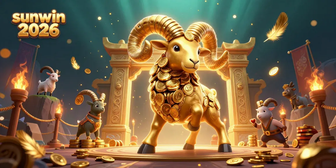 Join the fun at sunwin 2026 as a golden ram charges through a vibrant gambling arena.