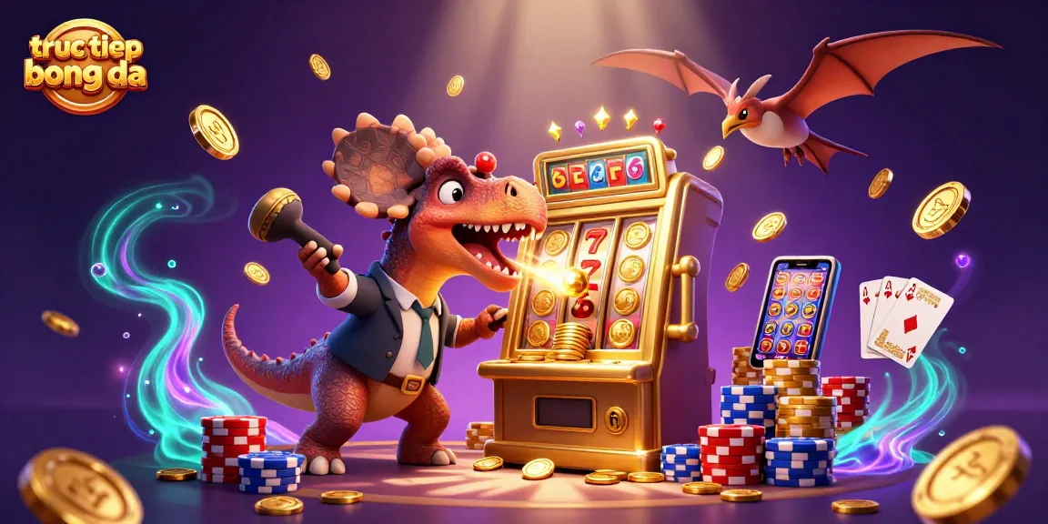 Experience truc tiep bong da with dynamic casino action, headbutting dinosaurs, and golden slot wins!